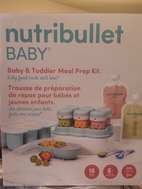 The NutriBullet Baby & Toddler Meal Prep Kit is a 16-piece set BRAND NEW